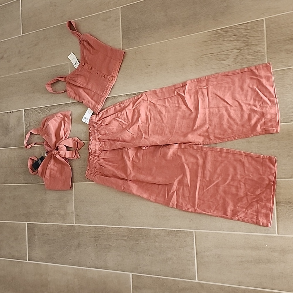 Nwt Abercrombie linen crop & pants set